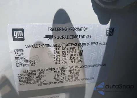 2025 Chevrolet Silverado 2Wd Short Bed Rst z USA, uszkodzony, nr VIN 2GCPADED6S1141466